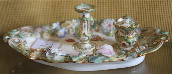 English porcelain inkstand